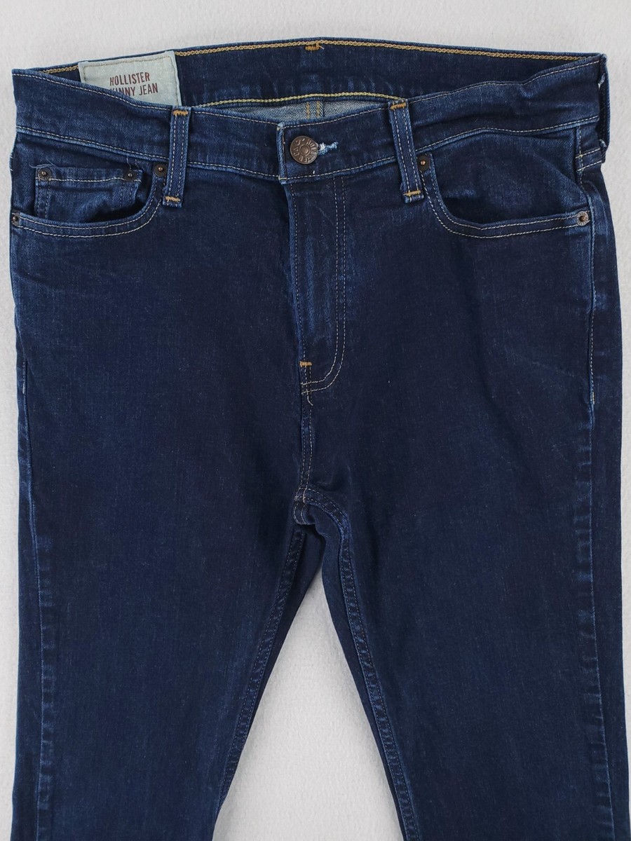 Hollister Jeans Mens 34x32 Skinny Modern Stretch Denim Pants Dark