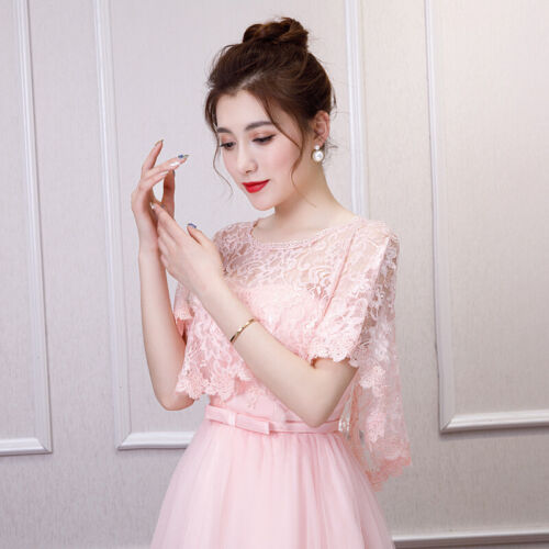 1x Elegant Lace Shrug Shawl Cape Crop Bolero for Evening Dress Women Ladies - Picture 18 of 35