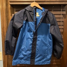 Faded Glory Youth Large 10/12 Blue Windbreaker With Hood Water Resistant
