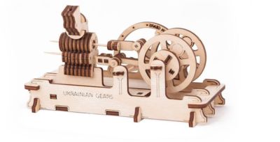 Mechanical UGEARS wooden 3D Model ''PNEUMATIC ENGINE'' Construction Set
