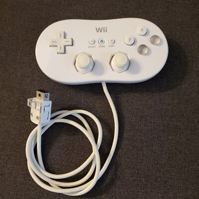 White Classic Controller Nintendo Wii RVL-005 Pro OEM Genuine Official Authenti