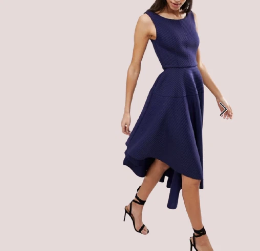 City Goddess Asymmetric Textured Midi Dress Blue UK 10 LN013 NN 06 - Image 2 of 4