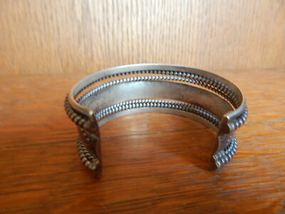 Vintage Tahe Navajo Sterling Silver 7 Row Bangle Cuff