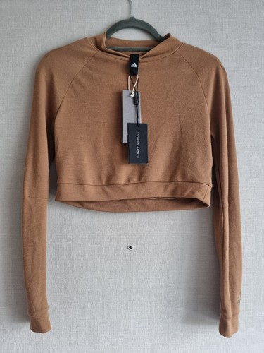 Adidas beige/brown/tan turtleneck crop top long sleeve size XS - Picture 4 of 10