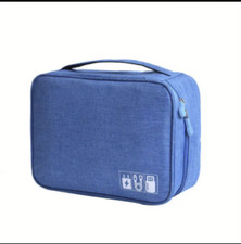 NEW BLUE TRAVEL ELECTRONICS ORGANIZER WATERPROOF BAG NIP