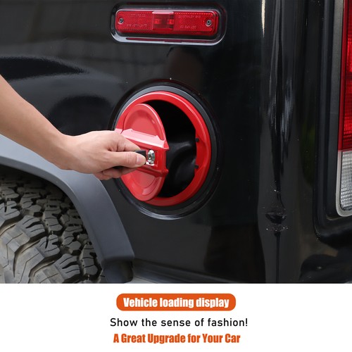 Red Alloy Fuel Tank Cap Anti-theft Lock Cover Trim For Hummer H2 2003-2009 - Picture 18 of 19