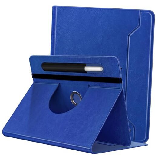 Universal Case for 9-11 Inch Tablet, 360 Degree Rotating Stand Bright Blue