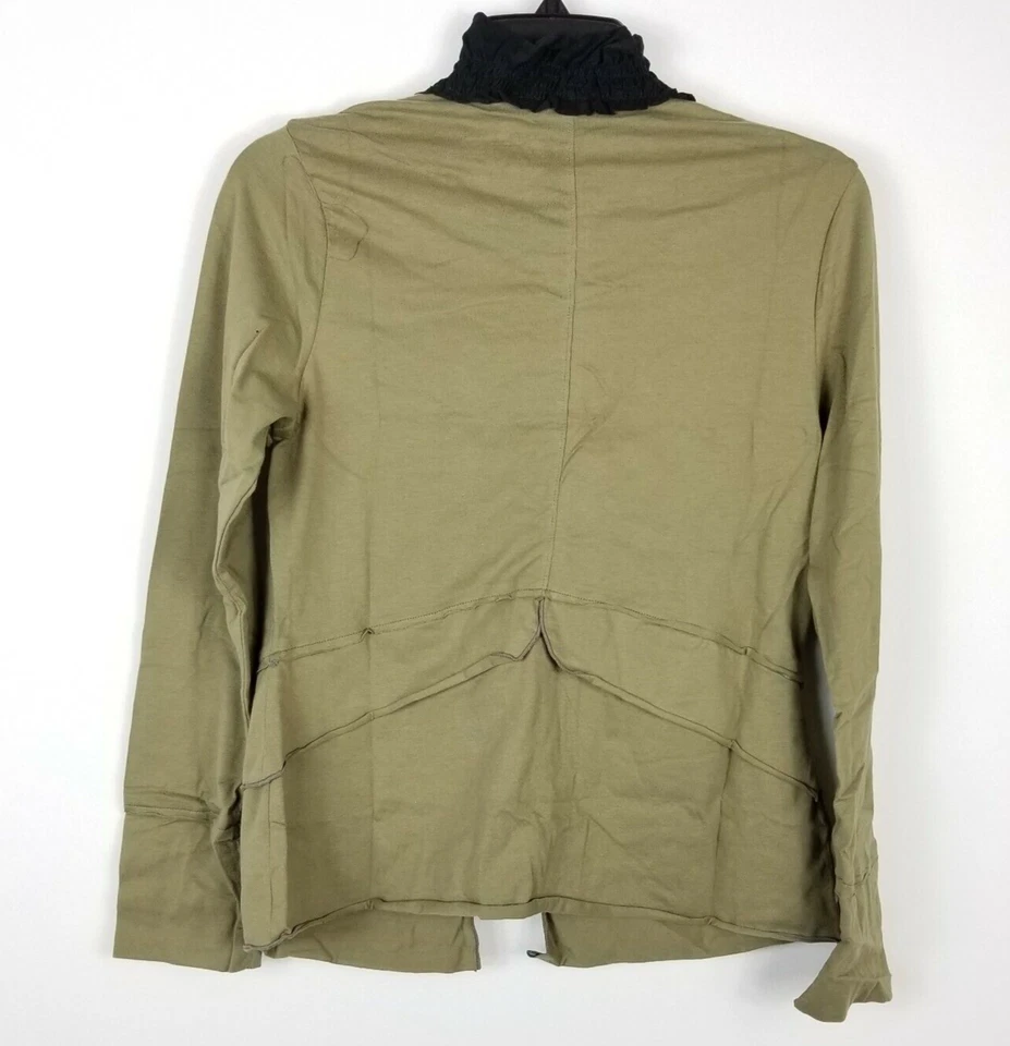 Chaqueta Blazer Neon Buddha Mujer Caqui Negro Manga Larga Algodón Botón Frontal XS Foto 2 de 4