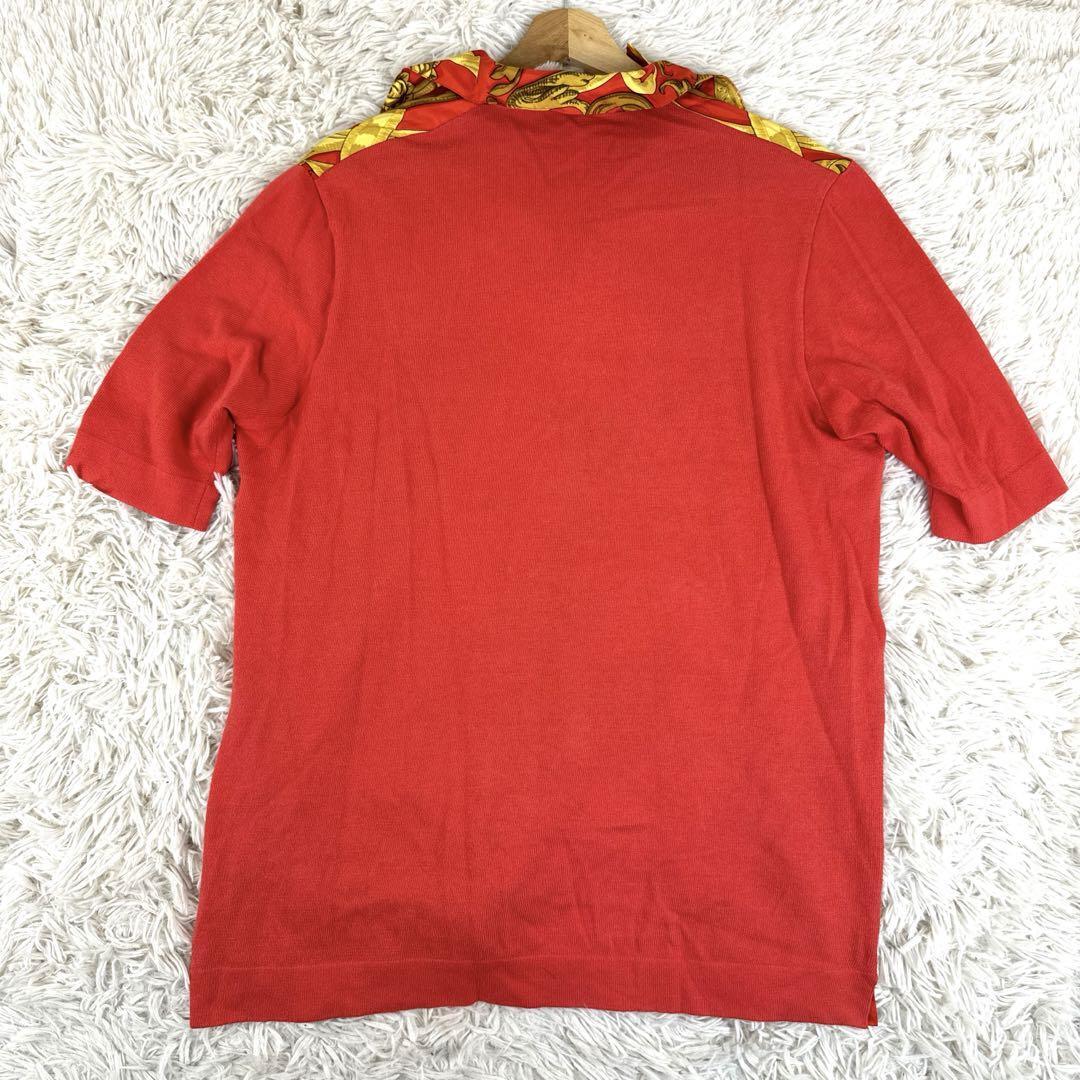 HERMES エルメス 半袖シャツ シルク100% Lサイズ HERMES Short-sleeved shirt 100% silk Size L Red From Japan