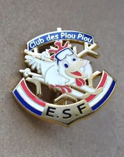 Insigne, broche médaille ski ESF " Piou Piou ", 1ère version