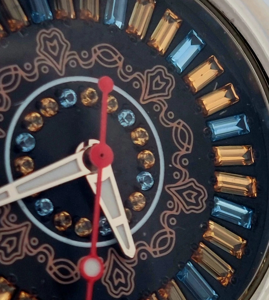 Reloj limitado Renato Collezioni Pure Beauty 1,85 quilates topacio austriaco acero inoxidable 36 mm Foto 3 de 4