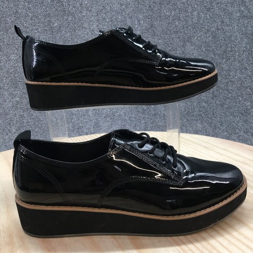 Mix No. 6 Shoes Womens 8 Zalidia Oxford Lace Up Wedge Black Patent