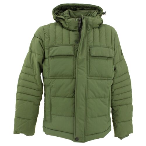  S Oliver Men's Winter Jacket Parka Quilted Jacket Hooded Olive Green 27277 - Picture 1 of 5