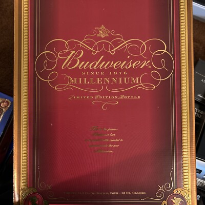 Budweiser Millennium Limited Edition Bottle Complete Set with Glasses