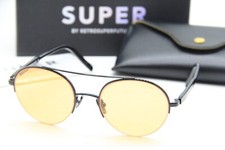NEW SUPER BY RETROSUPERFUTURE 8MX/AD7/08 BLACK AUTHENTIC SUNGLASSES W/CASE 52-20