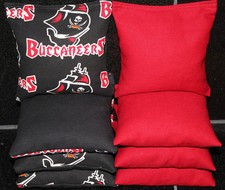 All Weather Cornhole Bean Bags made w TAMPA BAY BUCCANEERS fabric Waterproof NFL