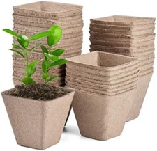  3.25" Seed Starter Pots, Organic Planting Peat Pots for Indoor Garden Seedling,