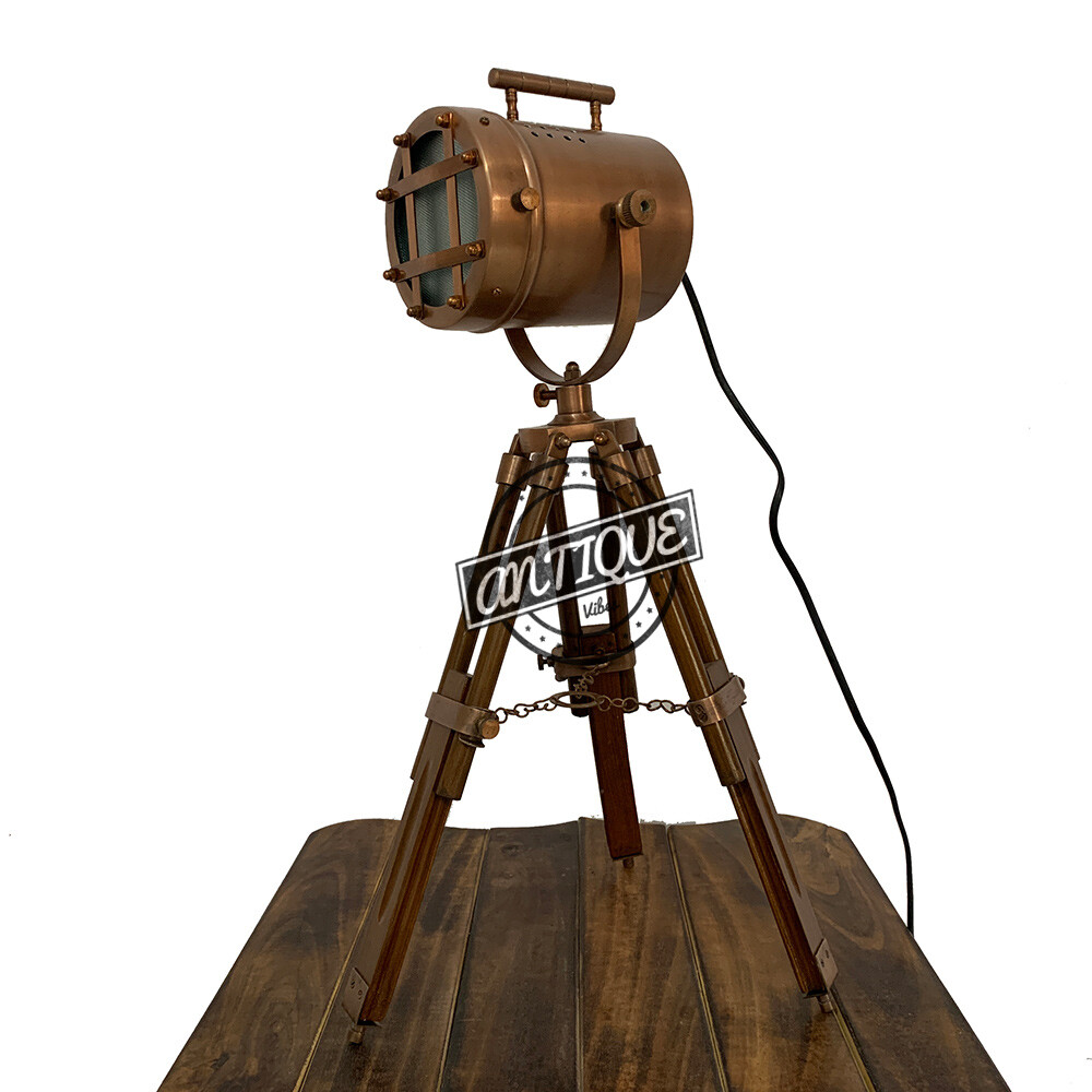 Desktop Study Lamp Bedside Night Lite Wood Tripod Stand Mini