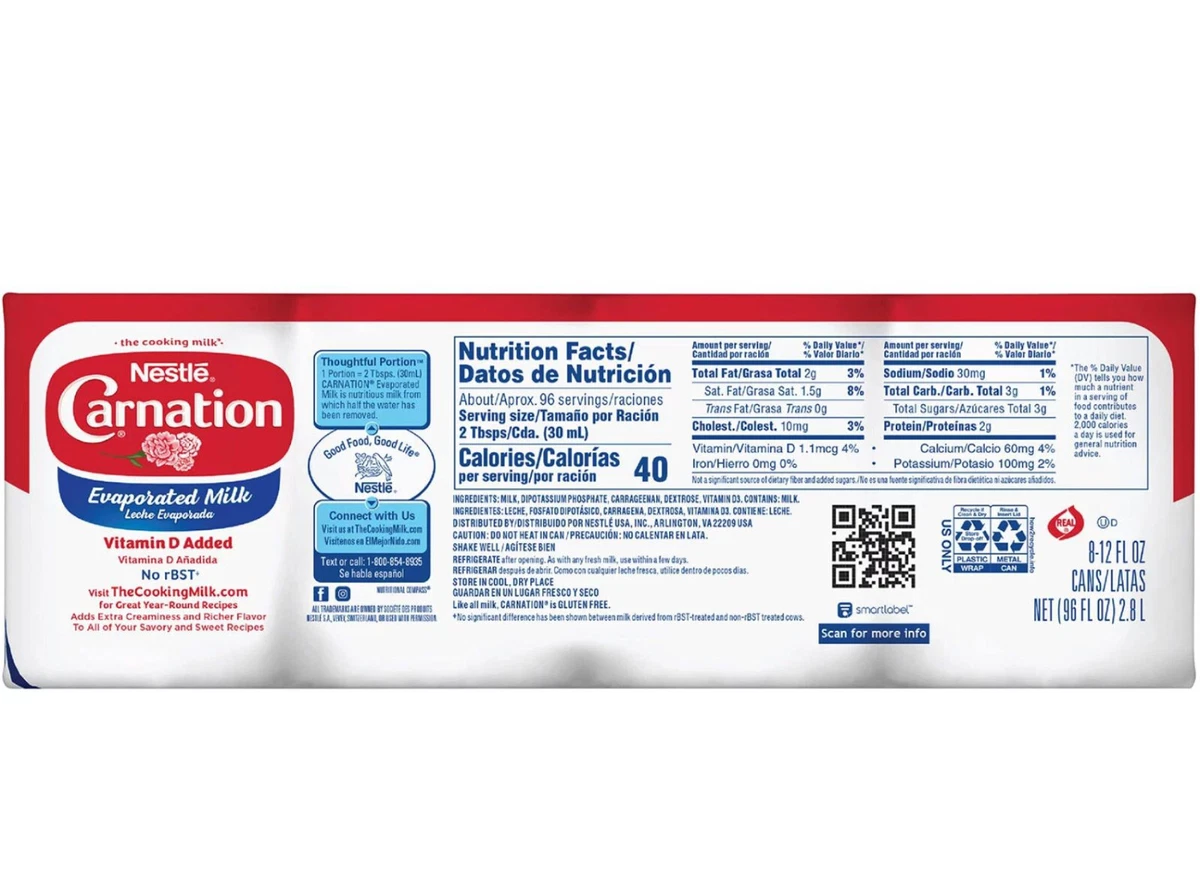 Carnation Evaporated Milk Nutrition Facts