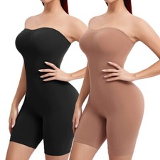 Strapless Shapewear Bodysuit Women Tummy Control Full Body Shaper Under Dresses