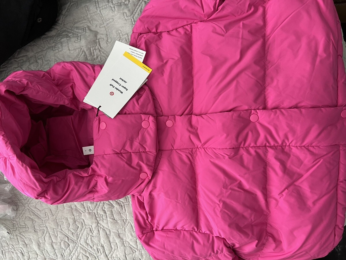 Lululemon Wunder Puff Super-Cropped Jacket Pink Size 4 New Lululemon Wunder Puff Super-Cropped Jacket Pink Size 4 New