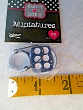 Barbie Dollhouse Miniature KITCHEN ENAMEL WARE Cupcake Pan, Frying Pan, Stew Pot