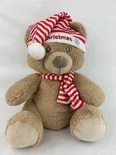 My First Christmas Teddy Bear Kelly Toys Plush Rattle Baby Stuffed Animal B6