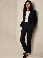 NWT Banana Republic Avery Curvy Mid Rise Black Straight Ankle Pants 2 REGULAR