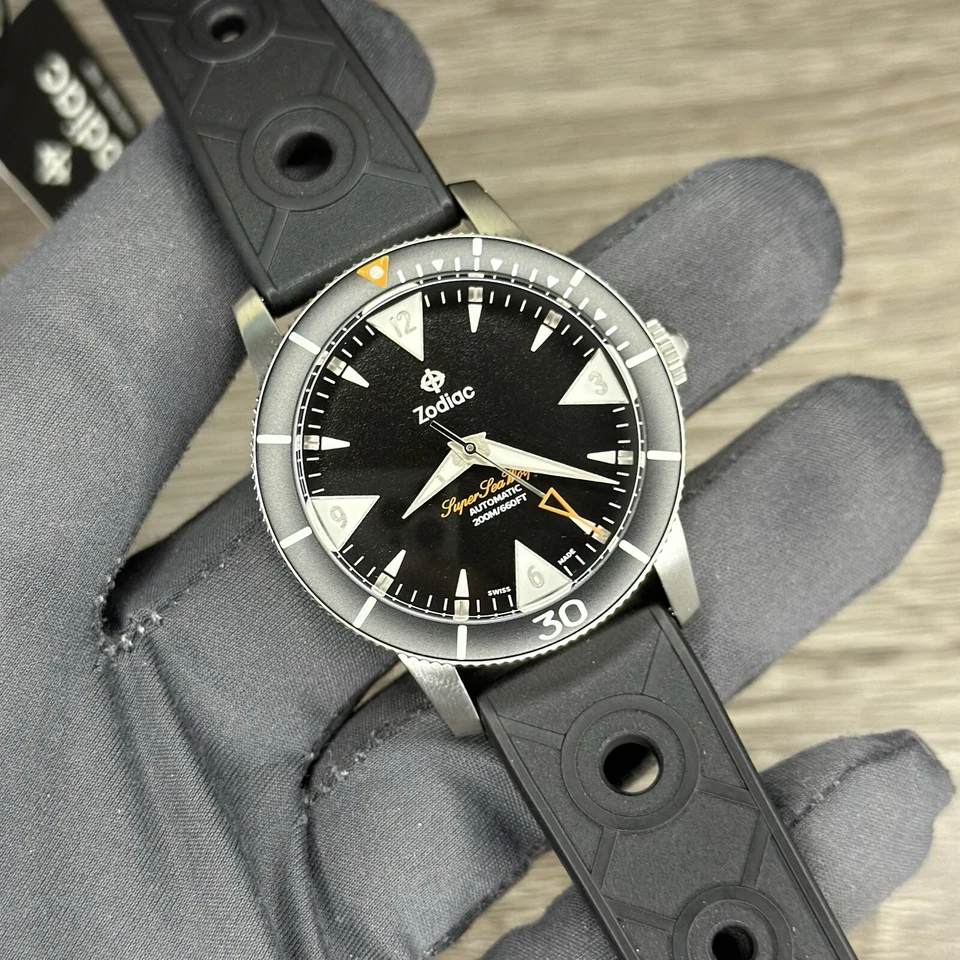 NEW✅SWISS AUTOMATIC✅ Zodiac Super Sea Wolf Skin Diver Black Men's Watch ZO9214 - image 3 of 4