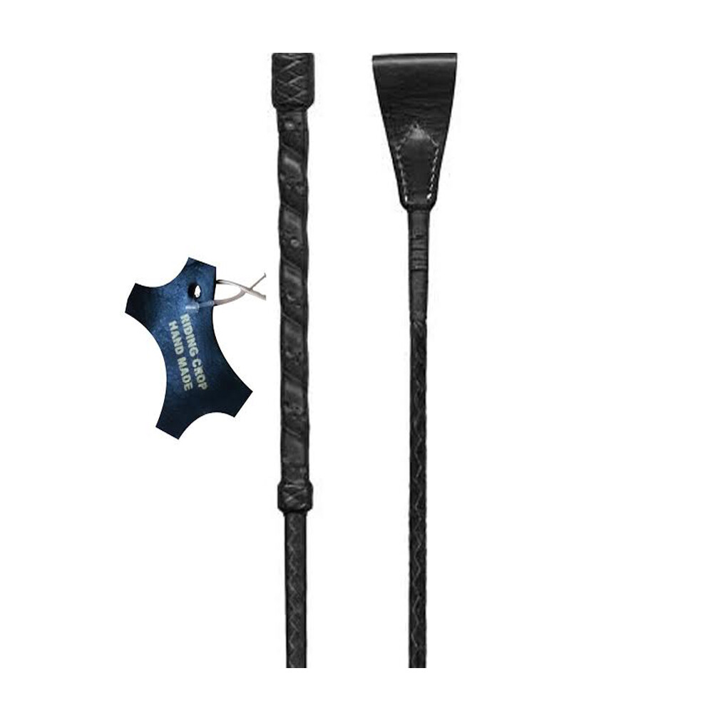New Horse Riding Stick Crops Whip HANDMADE Leather Equestrian Braided Jump Black eBay