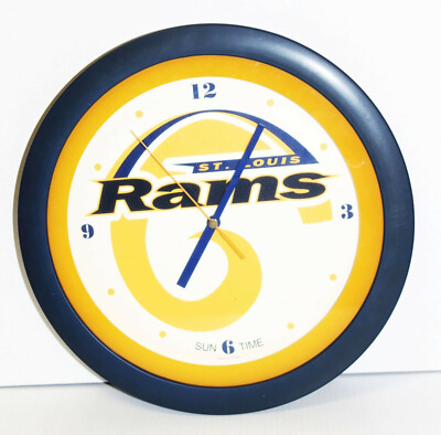 Sun Time Rams Logo Circular Round Wall Clock - St Louis NFL Football | eBay