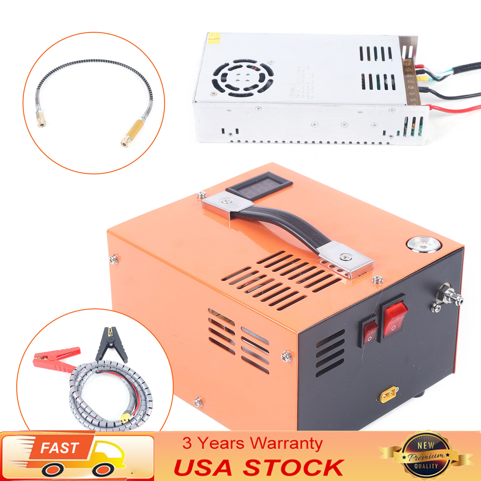 PCP Air Compressor 110V/12V Pump 4500PSI 30Mpa 300Bar High Pressure Airgun 350W
