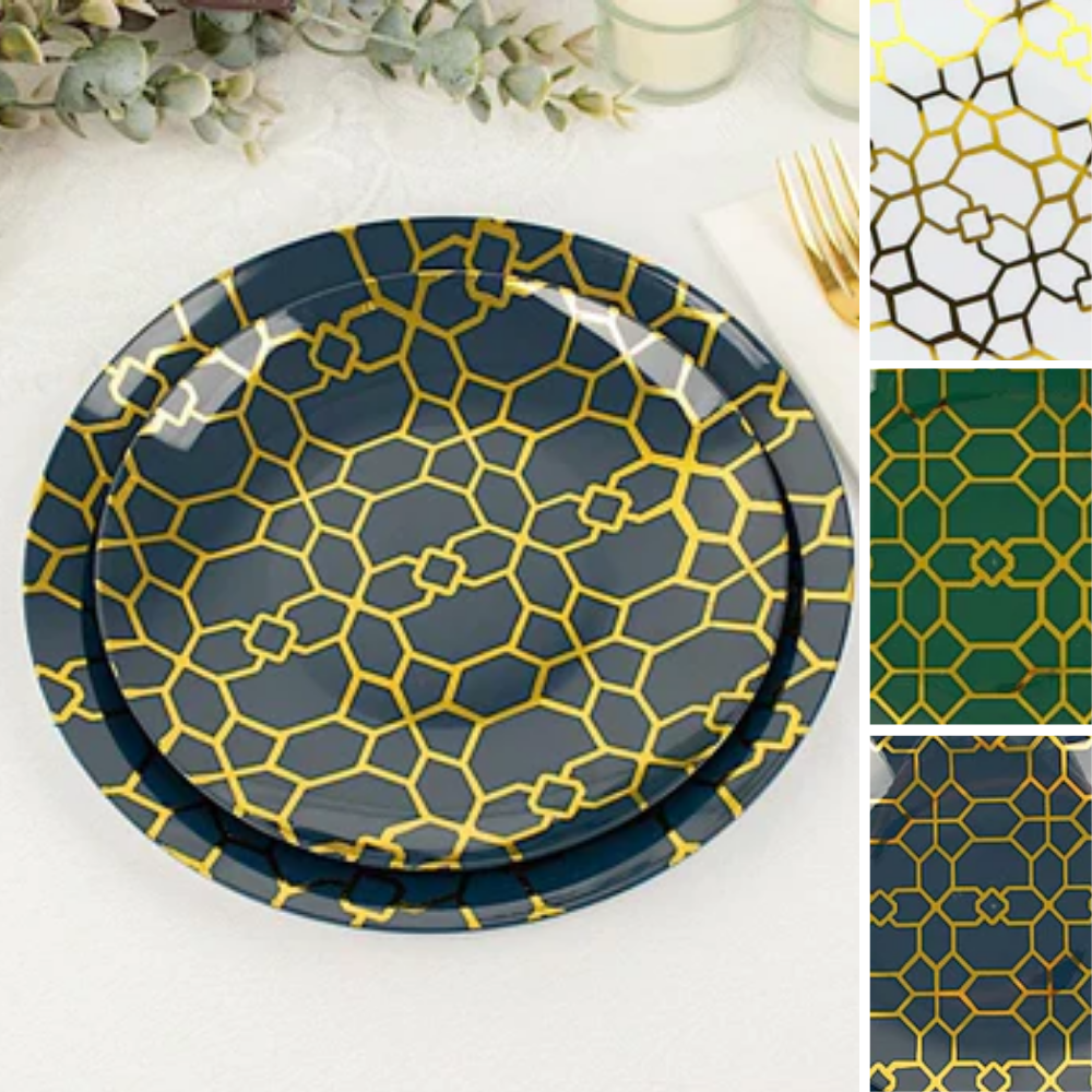 SHINEOFI 20Pcs Mini Cake Serving Trays – Gold Plastic Dessert Plates And Reusable Cake Boards For Birthday Parties Weddings Dessert Display