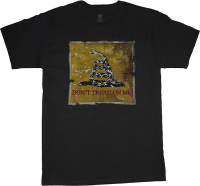 Don't tread on me t-shirt men's size black tee shirt rattle snake flag ...