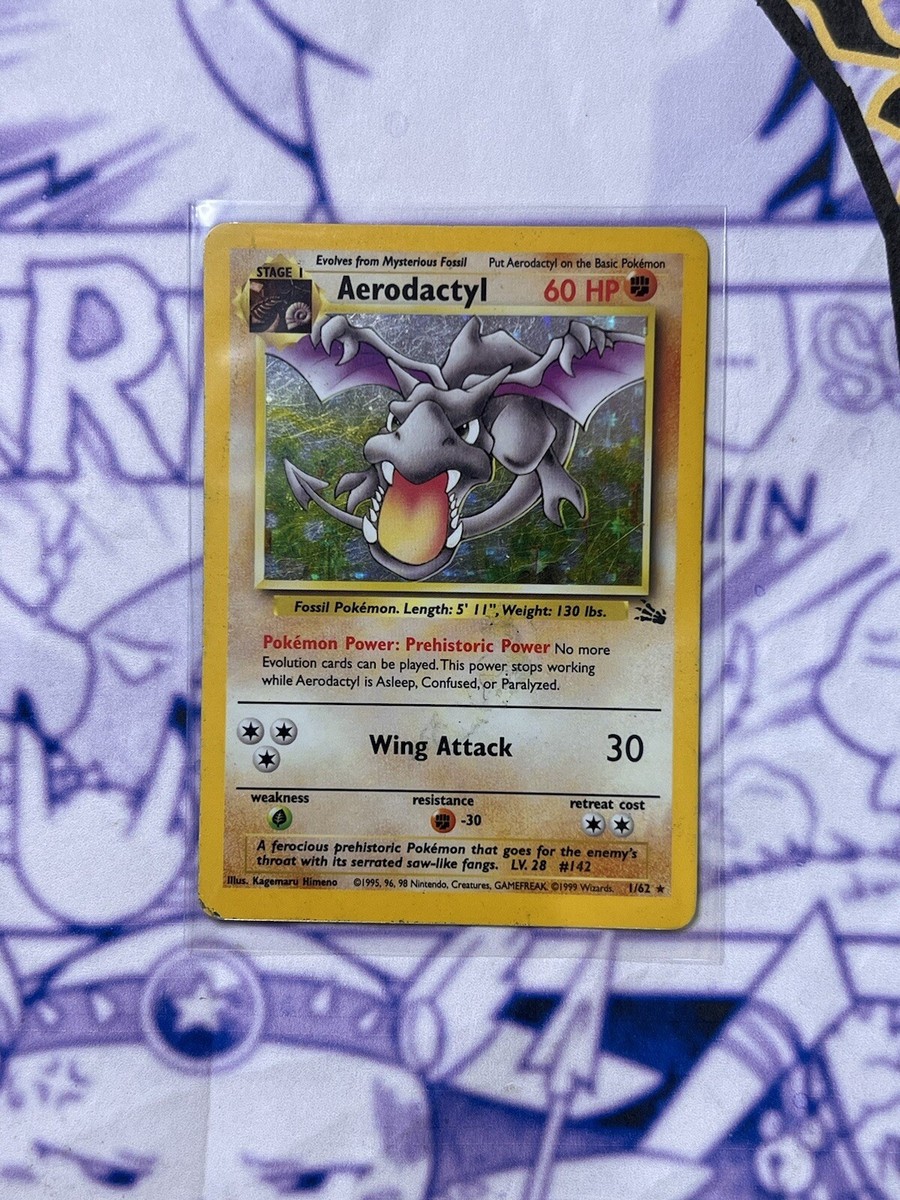 holographic aerodactyl pokemon card value Pokémon TCG Aerodactyl Fossil 1 Holo Unlimited Holo Rare