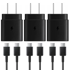 OEM Samsung Galaxy S24 S23 S22 S21 Ultra Fast Charging USB-C Wall Charger Cable