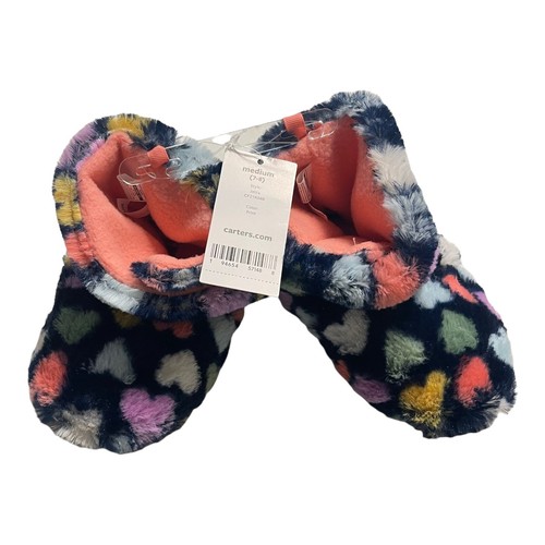 Carter's Jetta Toddler Girls' Faux-Fur Slippers Heart Print Booty 7-8 Medium - Picture 7 of 12