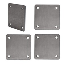 4 Pcs Steel Plates with Hole, 4 4 Weldable Sheet Metal Square