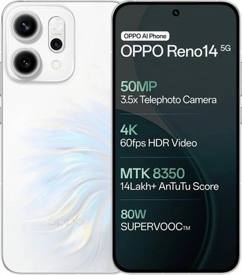 OPPO Reno 14 5G (White 512GB 12GB RAM) Dimensity 8350 NFC 6.59'' Global Version