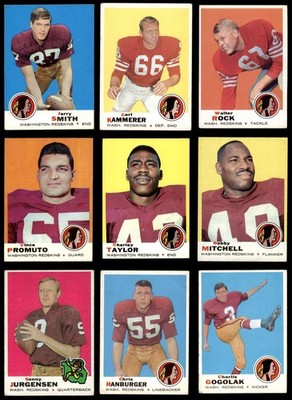 1969 Topps Washington Redskins Team Set 3 - VG 7031755