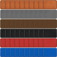 60 Pcs Leather Hat Patches Blank Leatherette Hat Patch with Adhesive Rectangle L