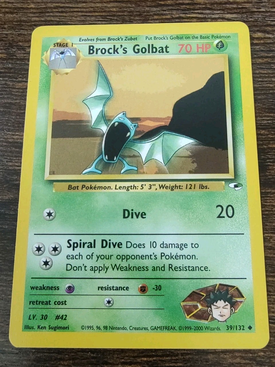 Pokemon Gym Heroes Brock's Golbat 39/132 Unlimited