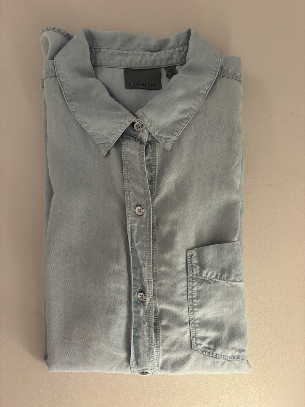 Athleta chambray blue split-back tunic-length but… - image 6