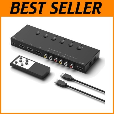 HDMI 2.0 Switcher + 2 RCA to HDMI for Gaming Consoles