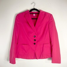 Basler Pink Blazer; Cotton Blend Three Button Professional Career Jacket
