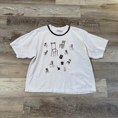 Kd Spring 90s Graphic Chair Print Oversized Tee Indie Art Short Sleeve Vintage