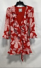 Abito donna COH&G rosso avvolgente in seta taglia XS