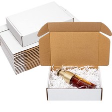 Shipping Boxes 25 Pack 7x5x2" White Corrugated Cardboard Box Mailers Small