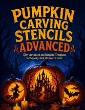 Pumpkin Carving Stencils: 50 Advanced Halloween Craft Templates with Spooky...