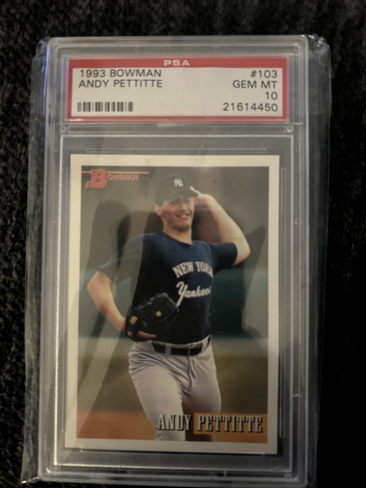 1993 BOWMAN ANDY PETTITTE #103 ROOKIE CARD RC YANKEES PSA 10